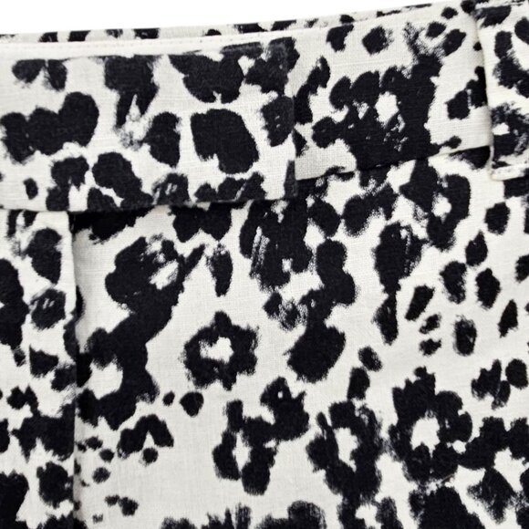 J. Crew Womens 6 Black Cream Linen Blend Printed Scalloped Shorts‎ - Picture 2 of 10